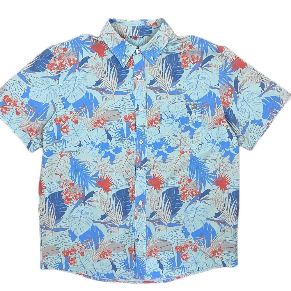 Huk Fishing Kona Tropical Floral Casual Size XL Button-Front Shirt